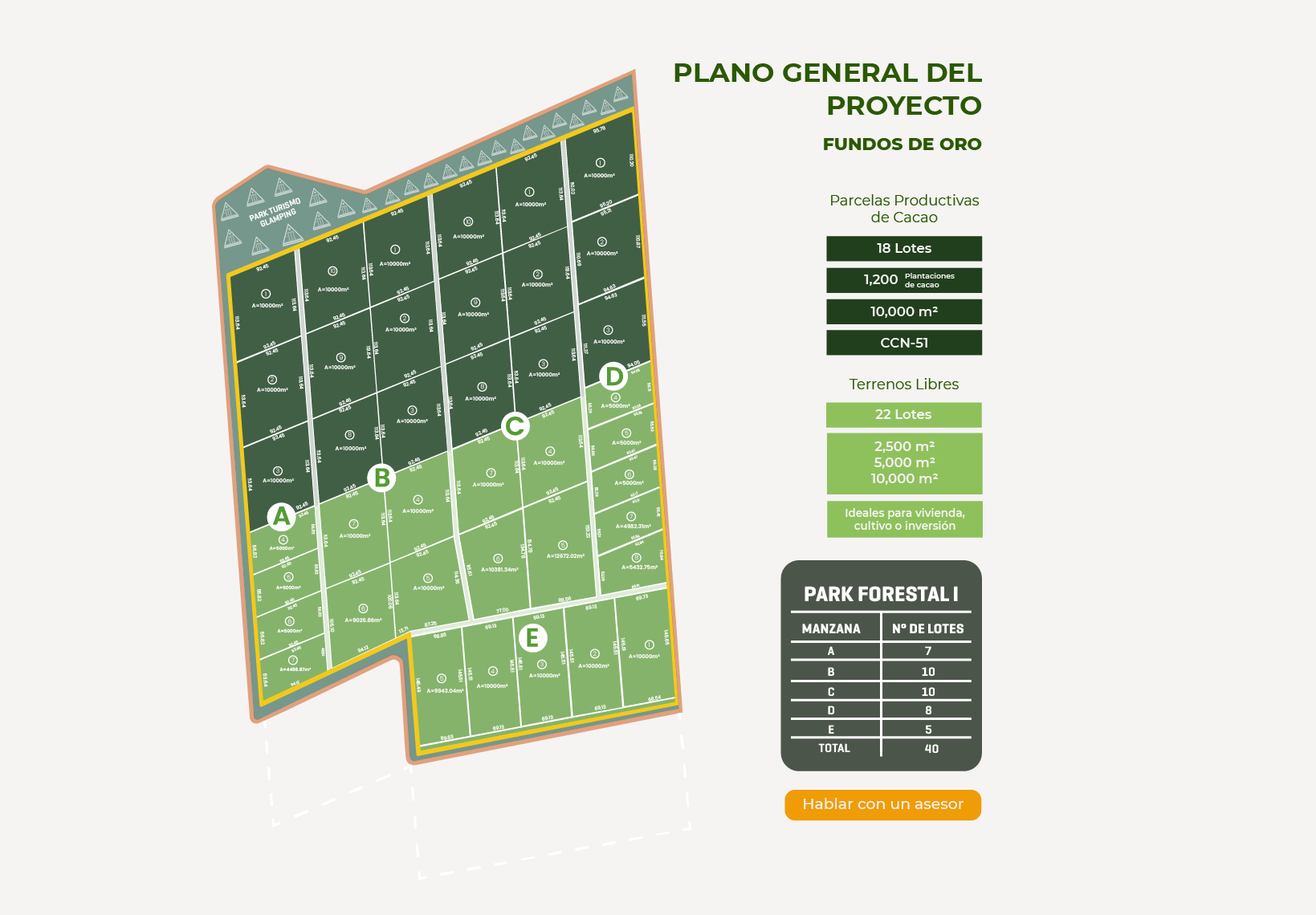 Plano General del Proyecto Fundos de Oro